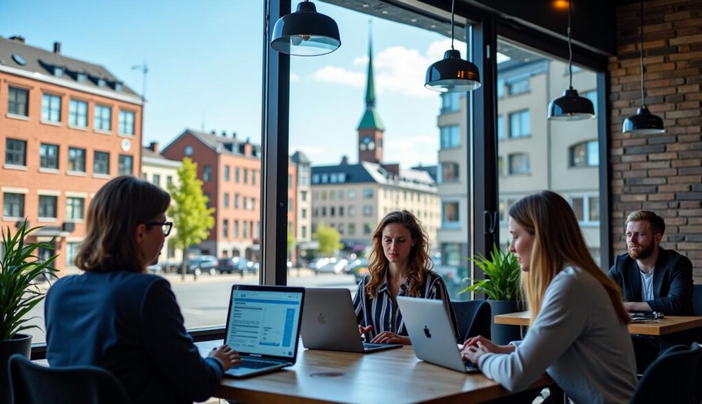 Moderne Aarhus-café med hurtigt internet