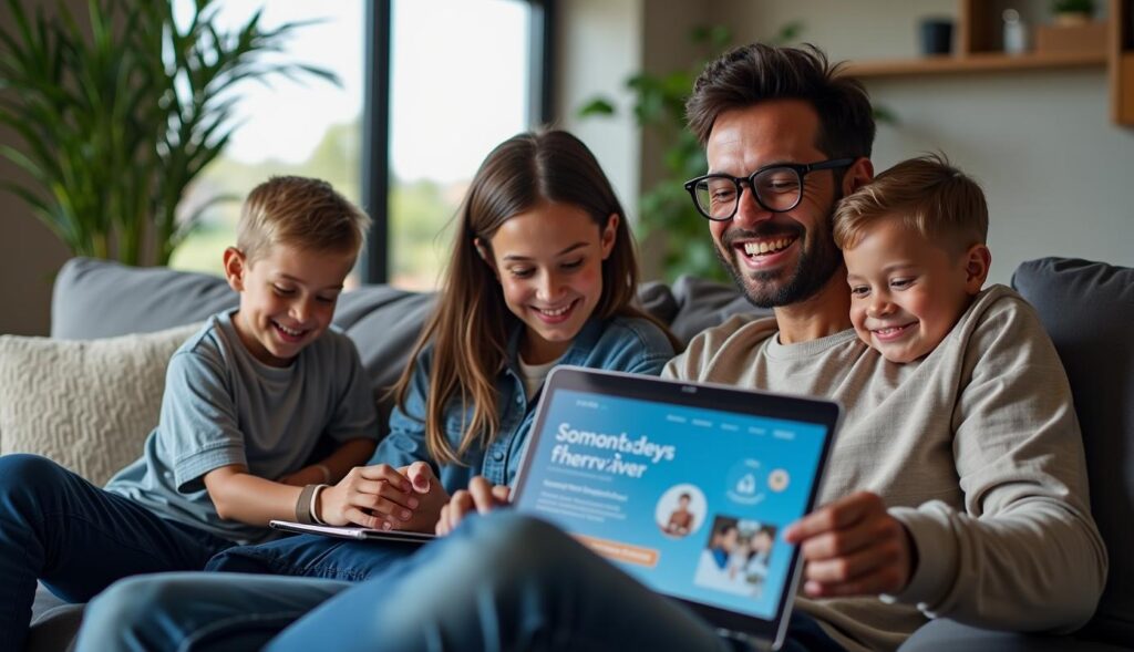 Familie om fiberinternet i Ronne.